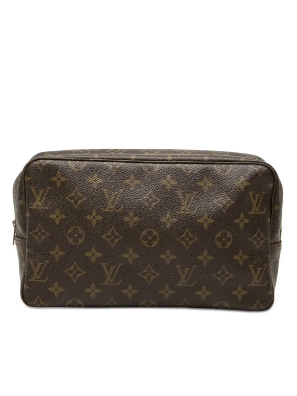 Louis Vuitton Monogram Trousse Toilet 28 Clutch Brown Leather